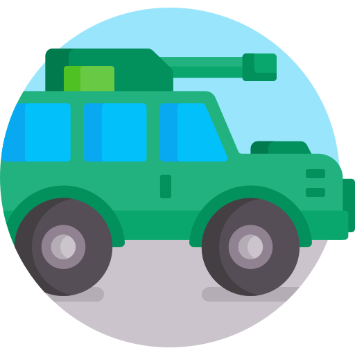 jeep wojskowy Detailed Flat Circular Flat ikona