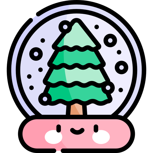 Снежный шар Kawaii Lineal color иконка