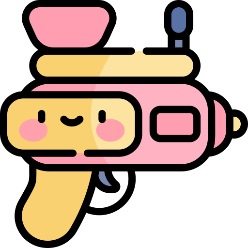 Pistol Kawaii Lineal color icon