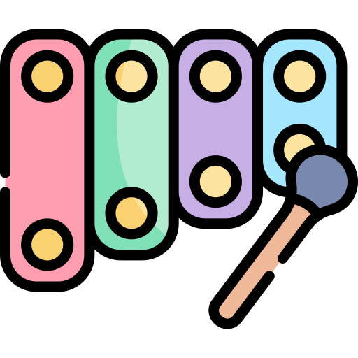xilofono Kawaii Lineal color icona