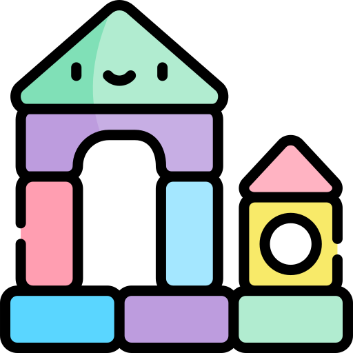 bloques Kawaii Lineal color icono