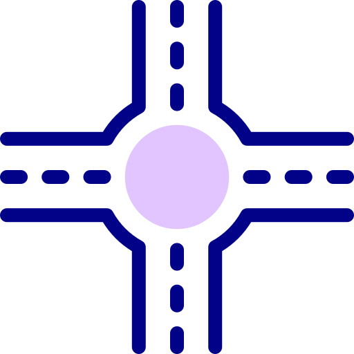 skrzyżowanie dróg Detailed Mixed Lineal color ikona