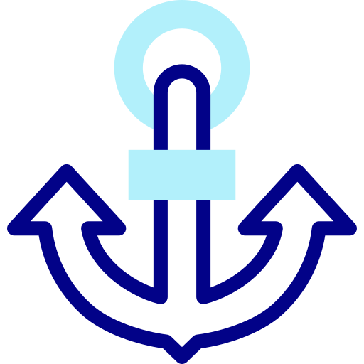 Anchor Detailed Mixed Lineal color icon