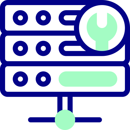 サーバ Detailed Mixed Lineal color icon