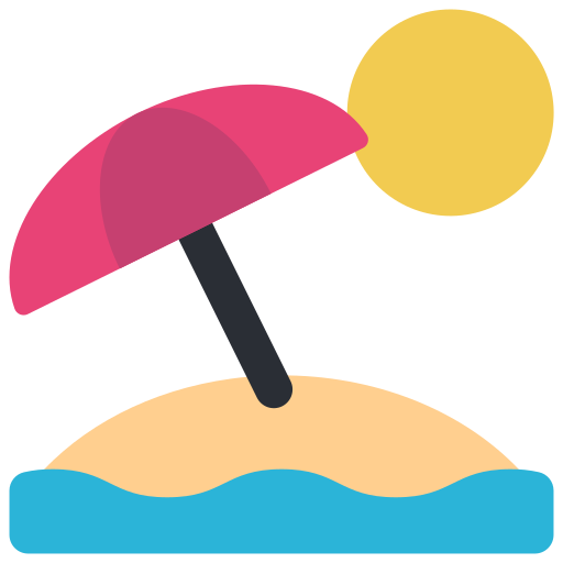 Летний пляж Generic Flat иконка