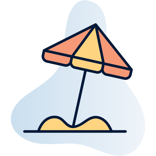 Beach umbrella Generic Rounded Shapes icon