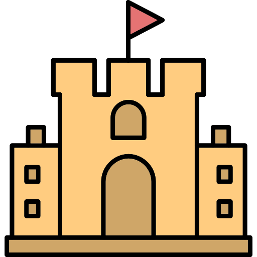 zamek z piasku Generic Thin Outline Color ikona
