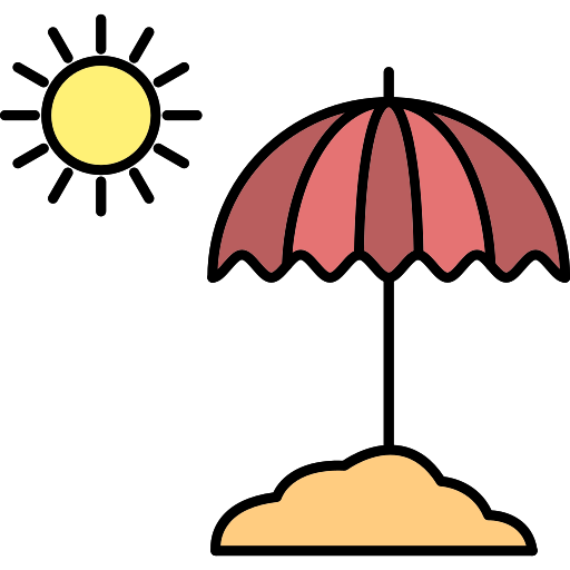 Sun umbrella Generic Thin Outline Color icon