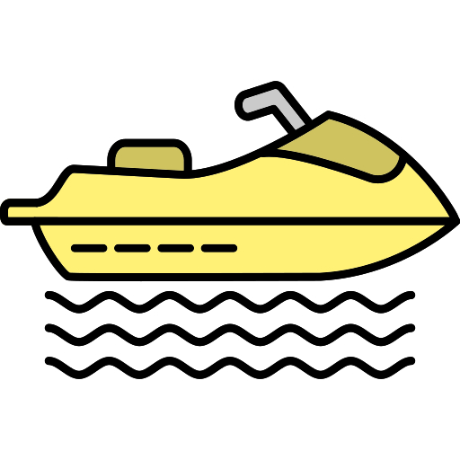 moto acuática Generic Thin Outline Color icono