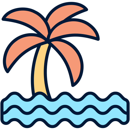 palm eilanden Generic Outline Color icoon