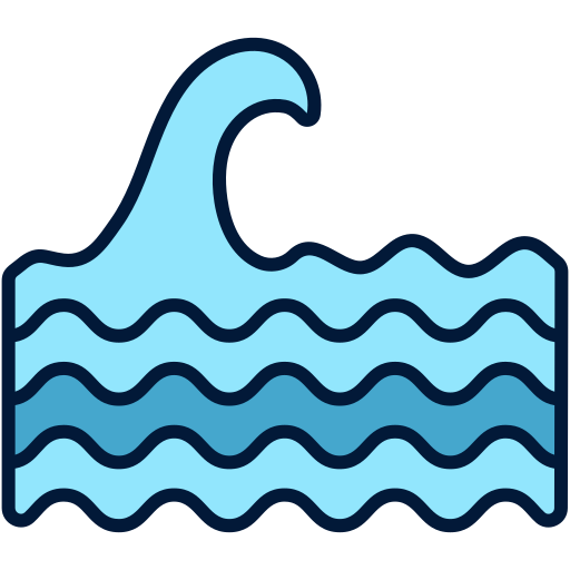 onde d'acqua Generic Outline Color icona