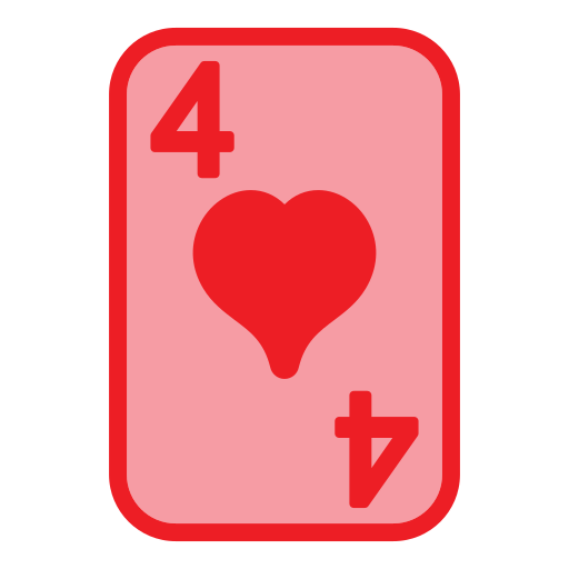 cuatro de corazones Generic Outline Color icono