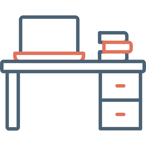 scrivania da ufficio Generic Outline Color icona
