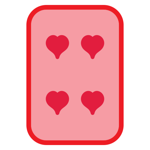 cuatro de corazones Generic Outline Color icono