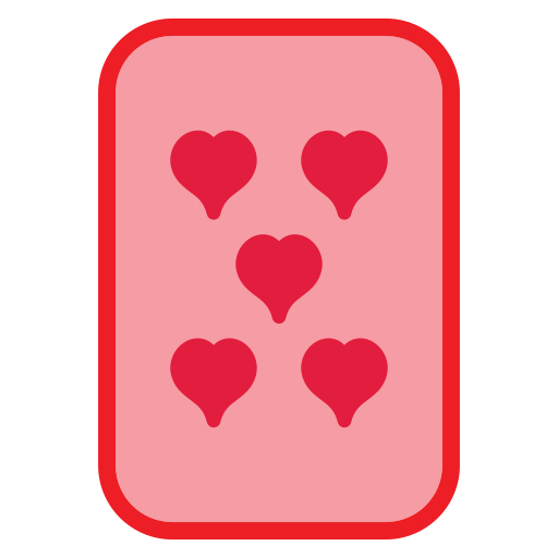 Five of hearts Generic Outline Color icon