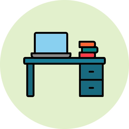 scrivania da ufficio Generic Outline Color icona