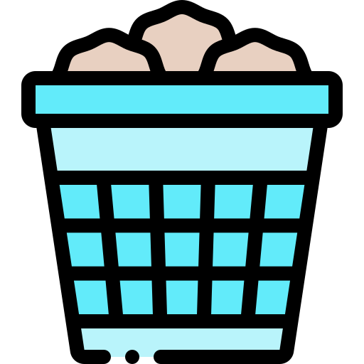 cubo de la basura Detailed Rounded Lineal color icono