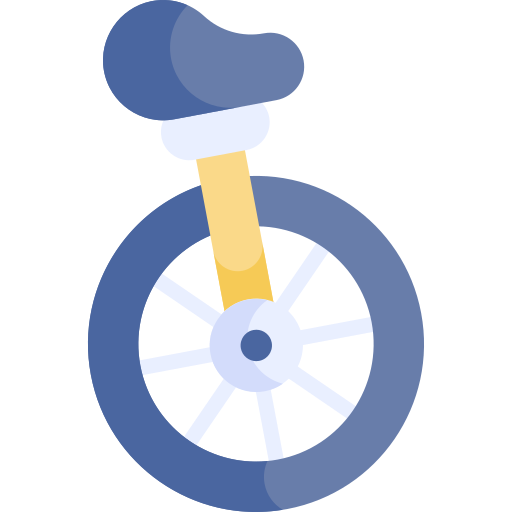 monociclo Kawaii Flat icono