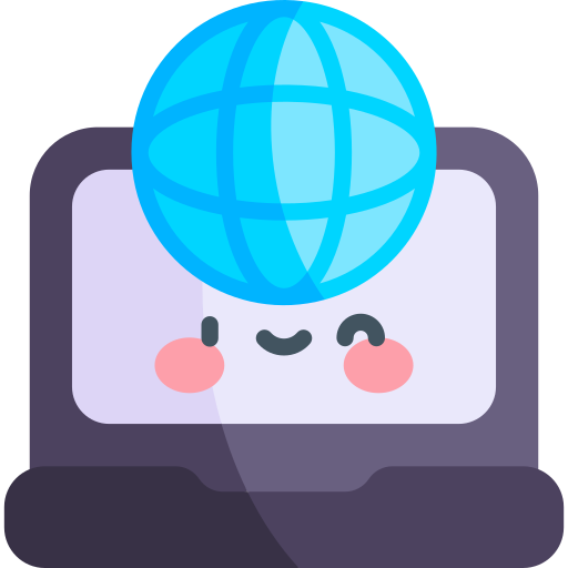 internet Kawaii Flat icono