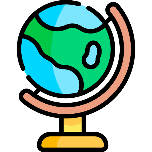 globe Kawaii Lineal color Icône