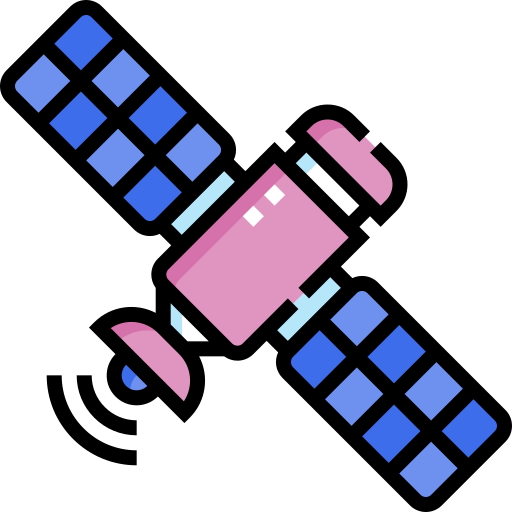 satélite Detailed Straight Lineal color icono