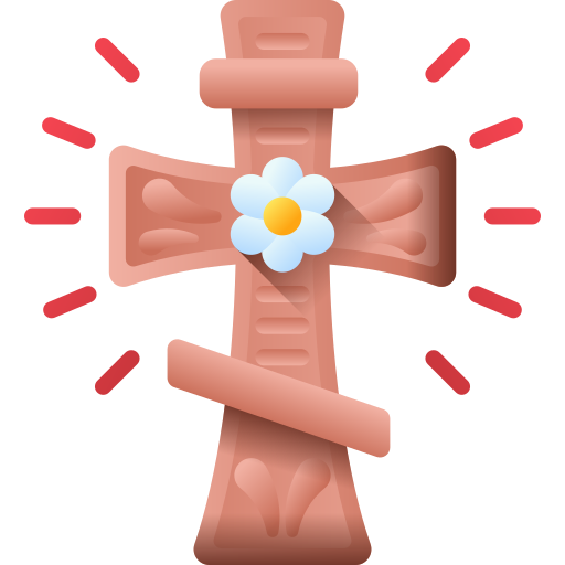 croce bizantina 3D Color icona