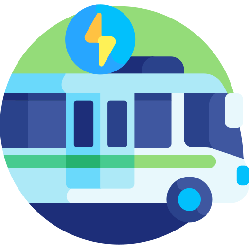 전기 버스 Detailed Flat Circular Flat icon