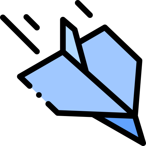 Бумажный самолетик Detailed Rounded Lineal color иконка