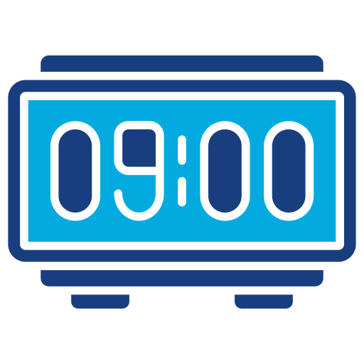 Digital clock Generic Blue icon