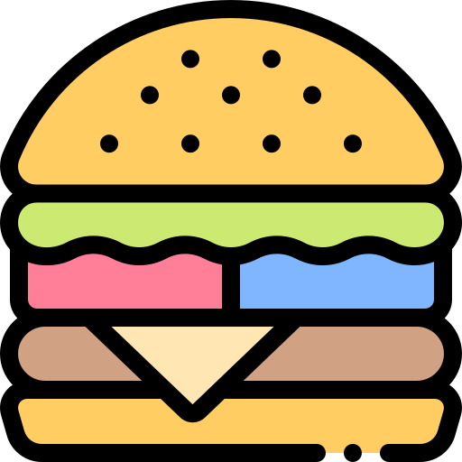 burgery Detailed Rounded Lineal color ikona
