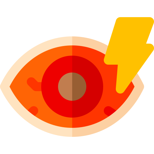 rood oog Basic Rounded Flat icoon