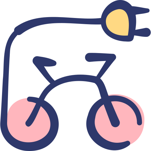 bicicleta elétrica Basic Hand Drawn Lineal Color Ícone
