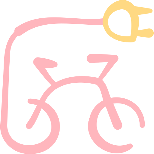 elektrische fiets Basic Hand Drawn Color icoon