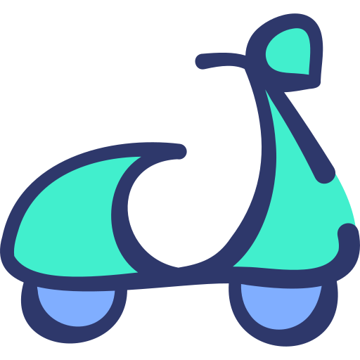 scooter Basic Hand Drawn Lineal Color icoon