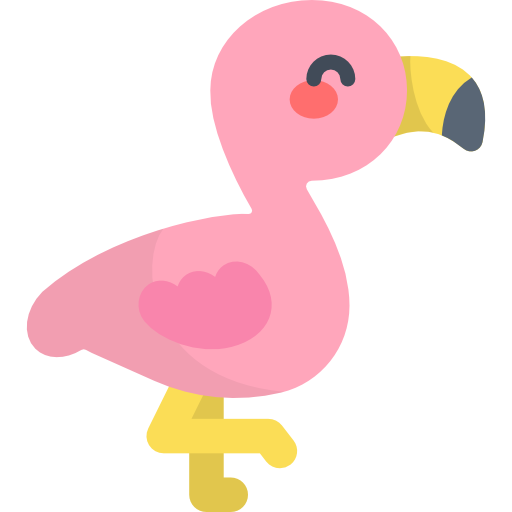 Фламинго Kawaii Flat иконка