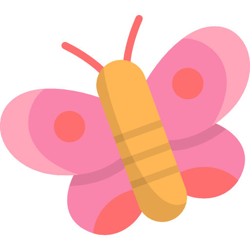 vlinder Kawaii Flat icoon