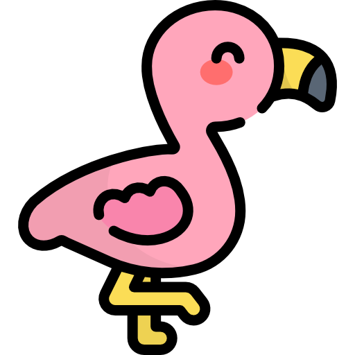 Flamingo Kawaii Lineal color icon