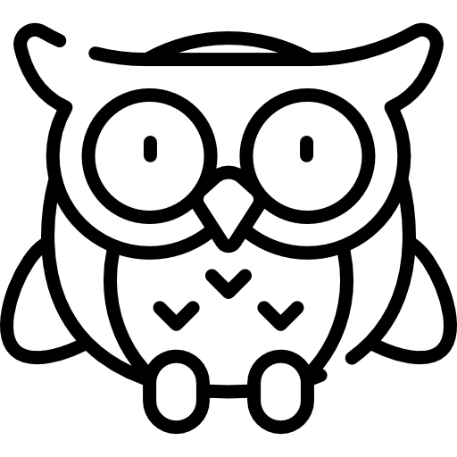 búho Kawaii Lineal icono