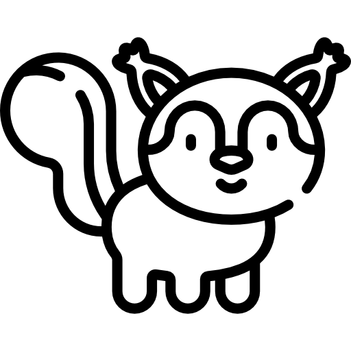 ardilla Kawaii Lineal icono