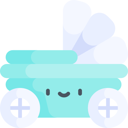 carrito de bebé Kawaii Flat icono