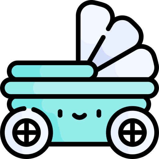 carrinho de bebê Kawaii Lineal color Ícone