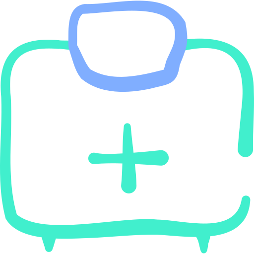 kit de primeros auxilios Basic Hand Drawn Color icono