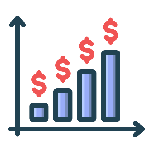 crecimiento de las ganancias Generic Outline Color icono