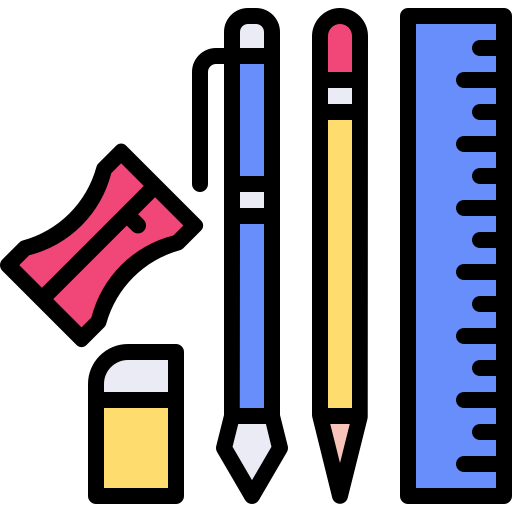 materiały piśmienne Generic Outline Color ikona