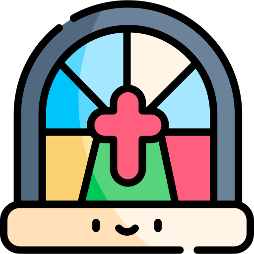 Stained glass Kawaii Lineal color icon