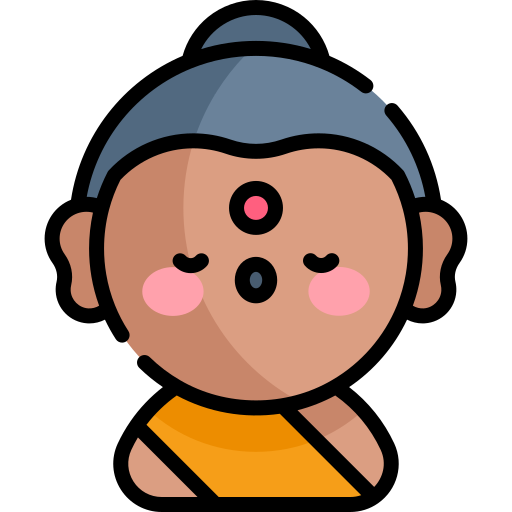 buddha Kawaii Lineal color icon
