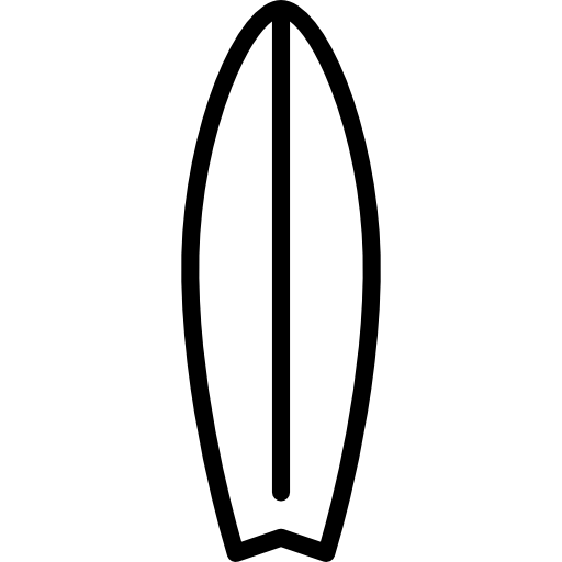 eén surfplank  icoon