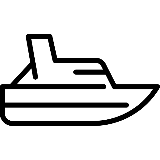speedboot naar rechts gericht  icoon
