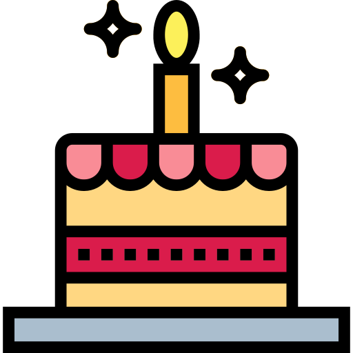 tort urodzinowy Smalllikeart Lineal Color ikona