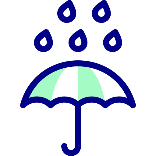 우산 Detailed Mixed Lineal color icon